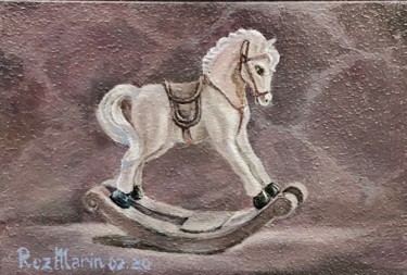 Painting titled "rocking-horse #6" by Marina Deryagina, Original Artwork, Oil