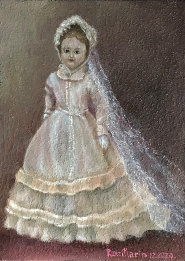 Painting titled "Doll #7" by Marina Deryagina, Original Artwork, Oil