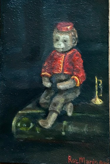 Peinture intitulée "circus monkey" par Marina Deryagina, Œuvre d'art originale, Huile