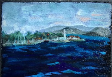 Painting titled "Evening sea collect…" by Marina Deryagina, Original Artwork, Oil