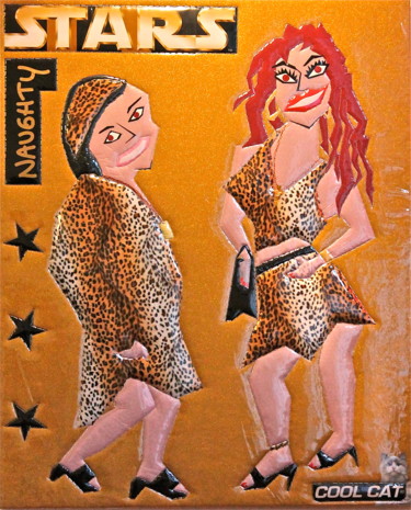 Collages intitulée "Les FEMMES PANTHERES" par Rémy Pagart, Œuvre d'art originale, Collages