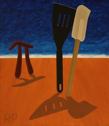 Painting titled "Pi Observing Utensi…" by Rudy Pavlina, Original Artwork, Oil