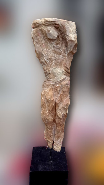 Sculpture titled "Homme de Pierre" by Roland Platte, Original Artwork, Stone