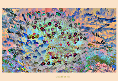 Grafika cyfrowa / sztuka generowana cyfrowo zatytułowany „9-germes-de-vie.” autorstwa Michel Guillaumeau, Oryginalna praca,…