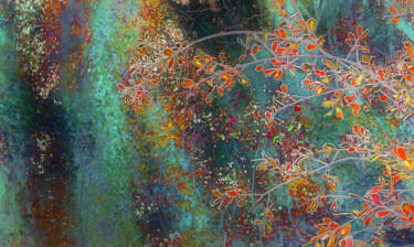 Arte digitale intitolato "Forêt primaire" da Michel Guillaumeau, Opera d'arte originale, Pittura digitale Montato su Allumin…