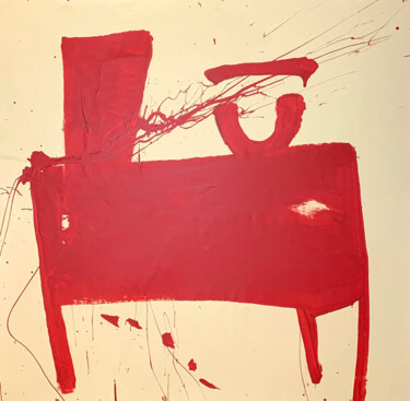 Simple red 18 Pintura titulada "Simple red 18" por Rrose Sélavy, Obra de arte original, Acrílico