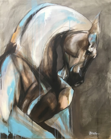 Peinture intitulée "Nu équin "Marron"" par Richard Routin, Œuvre d'art originale, Acrylique Monté sur Châssis en bois