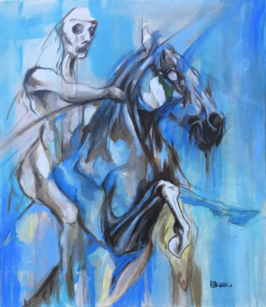 Pintura titulada "Nu équin - Sortilège" por Richard Routin, Obra de arte original, Acrílico Montado en Bastidor de camilla d…