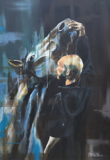 Картина под названием "Nu équin - Bartaval" - Richard Routin, Подлинное произведение искусства, Акрил