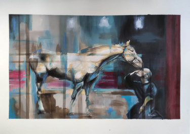 Pittura intitolato "Nu équin - Conniven…" da Richard Routin, Opera d'arte originale, Acrilico