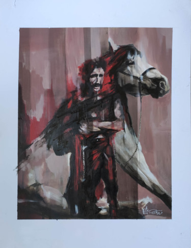 Pintura intitulada "Nu équin - Qui se r…" por Richard Routin, Obras de arte originais, Acrílico