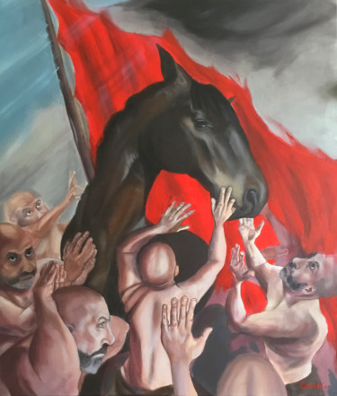 Malerei mit dem Titel "chapitre 3 - Les ap…" von Richard Routin, Original-Kunstwerk, Acryl Auf Keilrahmen aus Holz montiert