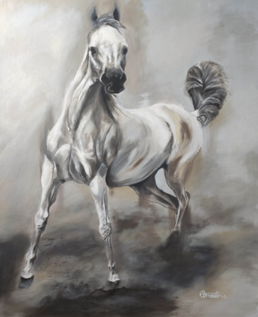 Картина под названием "Nu équin - Au paddo…" - Richard Routin, Подлинное произведение искусства, Акрил Установлен на Деревян…