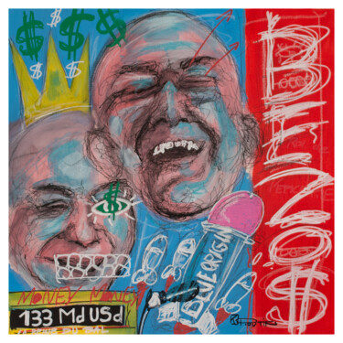 Malerei mit dem Titel "BEZOS" von Richard Routin, Original-Kunstwerk, Acryl