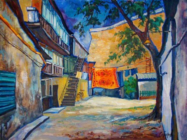 Pintura intitulada "Orange Blanket" por Ruslan Sabirov, Obras de arte originais, Óleo
