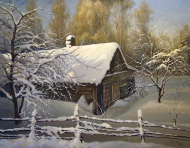 Painting titled "In the Snow Captivi…" by Ruslan Sabirov, Original Artwork, Oil