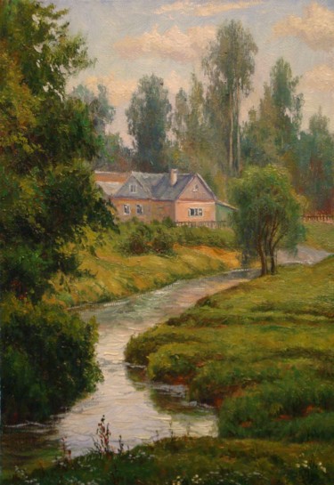 Pintura intitulada "Noksa River in Derb…" por Ruslan Sabirov, Obras de arte originais, Óleo