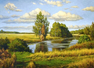 Pittura intitolato "Landscape" da Ruslan Sabirov, Opera d'arte originale, Olio