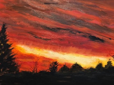 Картина под названием "Bridgenorth Sky" - Ralph S Mitchell, Подлинное произведение искусства, Масло
