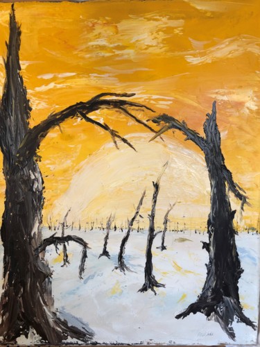 Картина под названием "Winter Sky" - Ralph S Mitchell, Подлинное произведение искусства, Масло