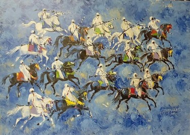 Peinture intitulée "retour fantasia 2008" par Abdelali Amayod, Œuvre d'art originale, Huile