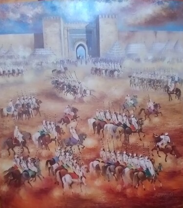 Painting titled "El baiâ" by Abdelali Amayod, Original Artwork, Oil