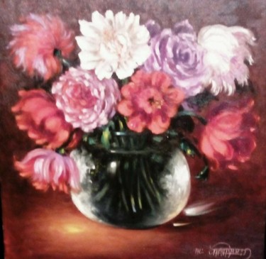 Peinture intitulée "bouquet de fleurs" par Abdelali Amayod, Œuvre d'art originale, Huile