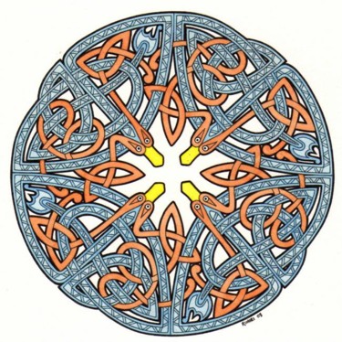 Ζωγραφική με τίτλο "celtic snake" από Ruairi, Αυθεντικά έργα τέχνης
