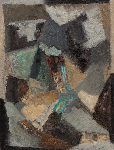 Ζωγραφική με τίτλο "Abstract composition" από Ruben Apresyan, Αυθεντικά έργα τέχνης, Λάδι Τοποθετήθηκε στο Ξύλινο φορείο σκε…