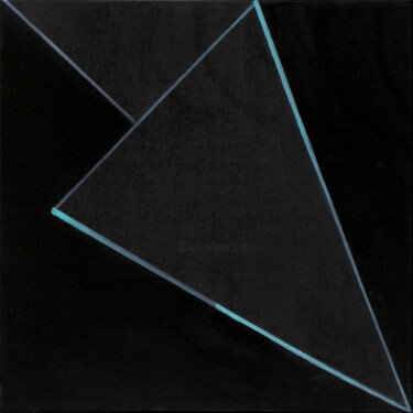 Painting titled "The black triangle" by Ruben Apresyan, Original Artwork, Oil Mounted on Wood Stretcher frame