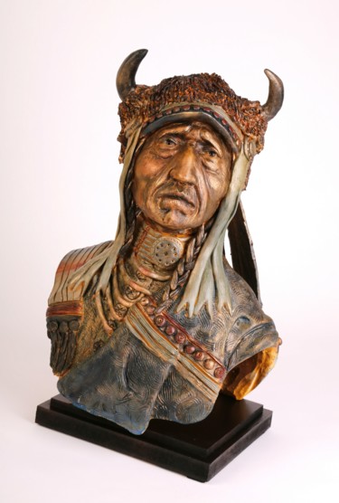 Escultura intitulada "Native American cla…" por Ruben Ribeiro, Obras de arte originais