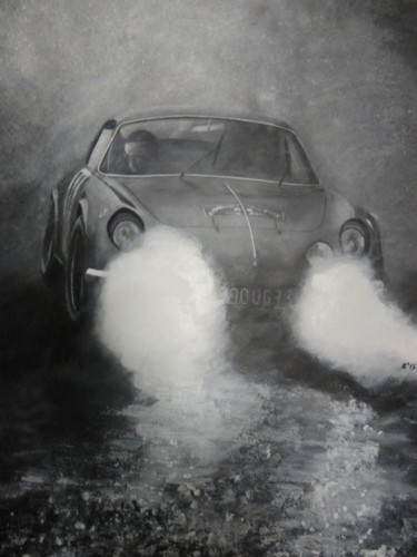 Painting titled "Renault Alpine A110…" by Ruben Badia, Original Artwork, Oil