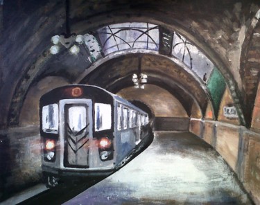 Pintura titulada "subway 2" por Ruben Badia, Obra de arte original, Oleo