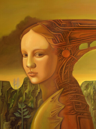 Painting titled "Elche" by Ruben Cukier, Original Artwork, Oil Mounted on Wood Stretcher frame