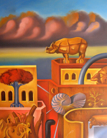 Картина под названием "Jerusalem 02" - Ruben Cukier, Подлинное произведение искусства, Масло