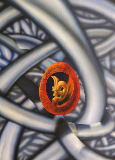 Schilderij getiteld "Quantum" door Ruben Cukier, Origineel Kunstwerk, Airbrush
