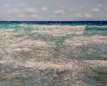 Pintura titulada "Marina del Mar Medi…" por Rubén De Luis, Obra de arte original, Oleo Montado en Bastidor de camilla de mad…