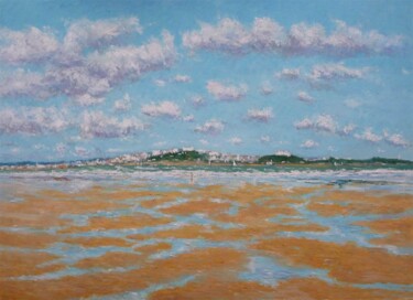 Painting titled "Santander, cuadro a…" by Rubén De Luis, Original Art, Oil Mounted on Stretcher frame