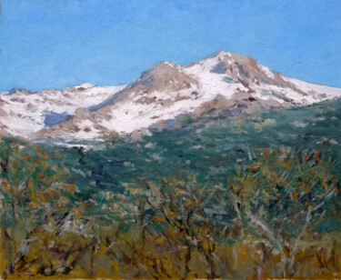 Pintura intitulada "Paisaje del pico de…" por Rubén De Luis, Obras de arte originais, Óleo