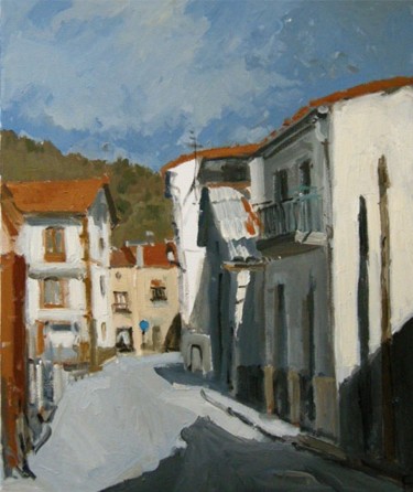 Pintura titulada "CALLE DE UN PUEBLO" por Rubén De Luis, Obra de arte original