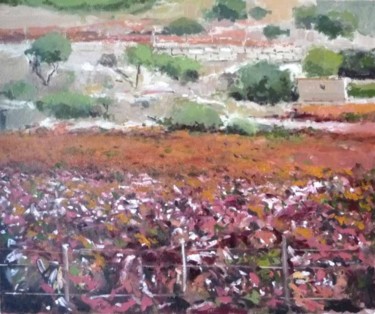 Pintura titulada "LA RIOJA EN OTOÑO" por Rubén De Luis, Obra de arte original, Oleo