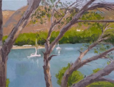 Painting titled "CALA MONTJOI, GERONA" by Rubén De Luis, Original Artwork, Oil