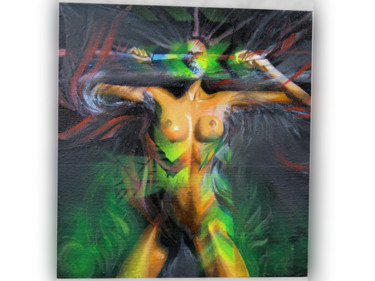 Painting titled "Blinde Frau" by Ruben Domon, Original Artwork, Spray paint