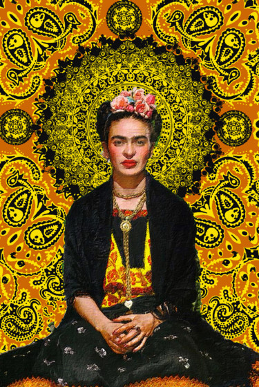 Frida Kahlo 3 Картина под названием "Frida Kahlo 3" - Tony Rubino, Подлинное произведение искусства, Акрил Установлен на Подрамник