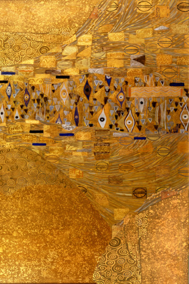 Gustav Klimt Ode Abstract Gold Painting titled "Gustav Klimt Ode Ab…" by Tony Rubino, Original Art, Acrylic Mounted on Stretcher frame