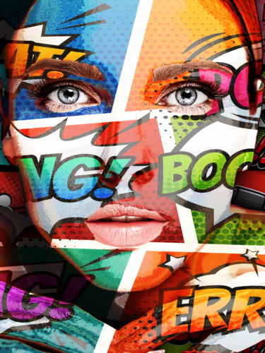 Pop Woman 2 Картина под названием "Pop Woman 2" - Tony Rubino, Подлинное произведение искусства, Акрил Установлен на Подрамник