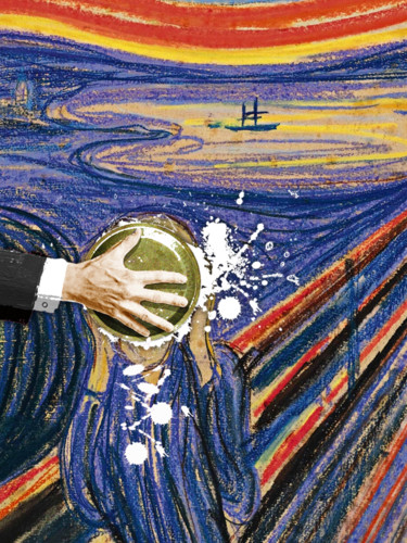 Pie In The Face Edvard Munch The Scream Painting titled "Pie In The Face Edv…" by Tony Rubino, Original Art, Acrylic Mounted on Stretcher frame