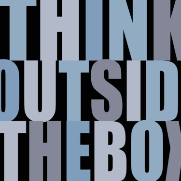 Think Outside The Box I Gift Nerd Teacher Clever Ζωγραφική με τίτλο "Think Outside The B…" από Tony Rubino, Αυθεντικά έργα τέχνης, Ακρυλικό Τοποθετήθηκε στο Τσάντα καμβά