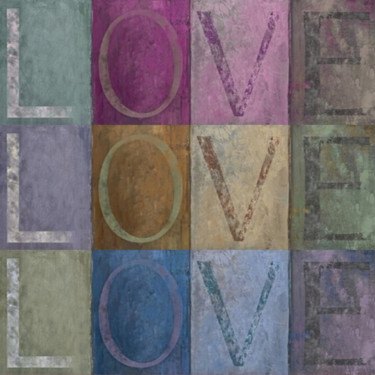 Love Love Love Pintura intitulada "Love Love Love" por Tony Rubino, Obras de arte originais, Acrílico Montado em Maca de lona