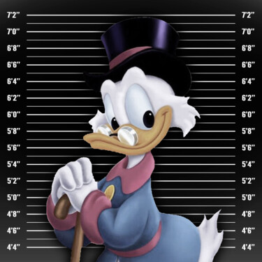 Scrooge McDuck Mug Shot Mugshot Painting titled "Scrooge McDuck Mug…" by Tony Rubino, Original Art, Acrylic Mounted on Stretcher frame